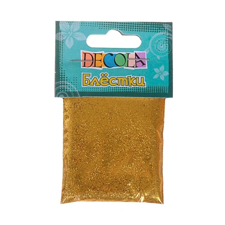 Блестки декоративные "Decola", золото майя, размер 0,3 мм, в упаковке 20г