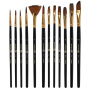 Кисти художественные набор 12 шт., синтетика, № 1-12, BRAUBERG ART DEBUT, 201049 - Кисти художественные в наборах