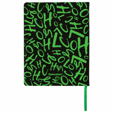 Дневник 1-11 класс 48 л., кожзам (твердая с поролоном), флуоресцентный, BRAUBERG, "ШРИФТ", 105983 - Дневники для старших классов