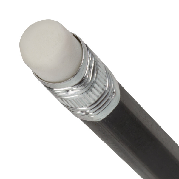 Карандаш чернографитный STAFF "College" BLP-712, 1 шт., НВ, с ластиком, пластик, корпус черный, 181712 - Карандаши чернографитные