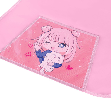 Набор для уроков труда ЮНЛАНДИЯ, клеенка ПВХ, накидка фартук с нарукавниками, "Anime pals", 272365 - Аксессуары для рисования