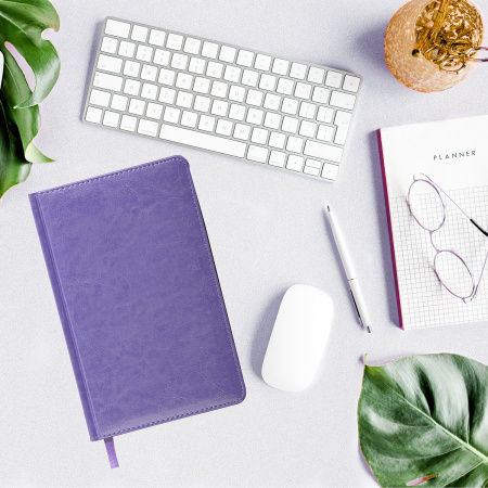 Ежедневник недатированный А5 138х213 мм BRAUBERG "Imperial" под кожу, 160 л., фиолетовый, 111854 - Ежедневники с покрытием "под кожу и ткань"