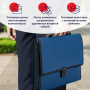 Папка-портфель пластиковая BRAUBERG "ДИПЛОМАТ" А4 (330х245х35 мм) 13 отделений, фактура "бисер", синяя, 226026 - Портфели пластиковые