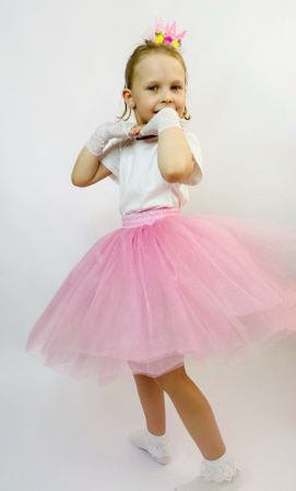 Юбка нарядная из фатина светло-розовая - Юбки