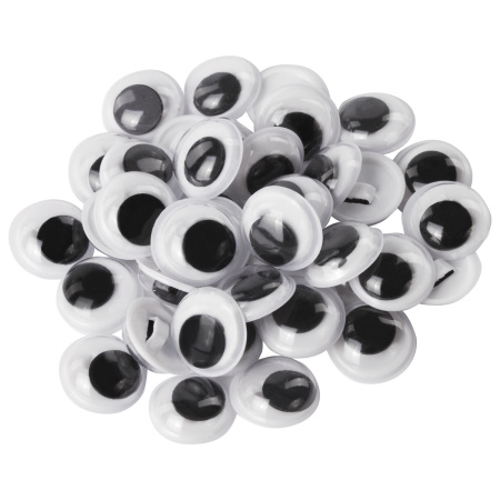 Глазки для творчества пришивные, вращающиеся, черно-белые, 15 мм, 20 шт., ОСТРОВ СОКРОВИЩ, 661383 - Глазки для творчества