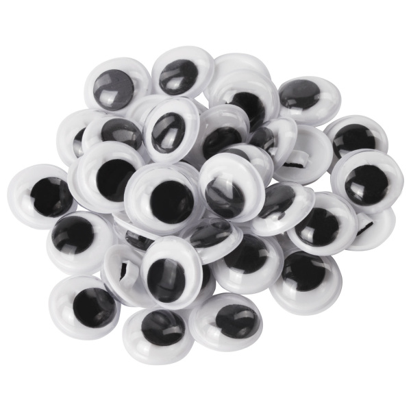 Глазки для творчества пришивные, вращающиеся, черно-белые, 15 мм, 20 шт., ОСТРОВ СОКРОВИЩ, 661383 - Глазки для творчества