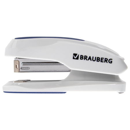 Степлер №24/6, 26/6 BRAUBERG "Extra", до 30 листов, серо-синий, 229087 - Степлеры настольные