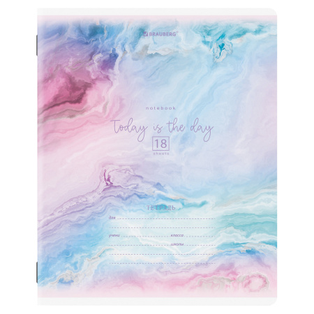 Тетради 18 л. КОМПЛЕКТ 10 шт. BRAUBERG, клетка, обложка картон, "МРАМОР", 106668 - Тетради 12-24 листов