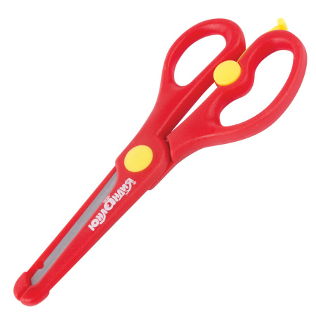 Ножницы ЮНЛАНДИЯ "КОМФОРТ", 140 мм, с усилителем, пластиковые накладки, европодвес, 236981 - Ножницы детские