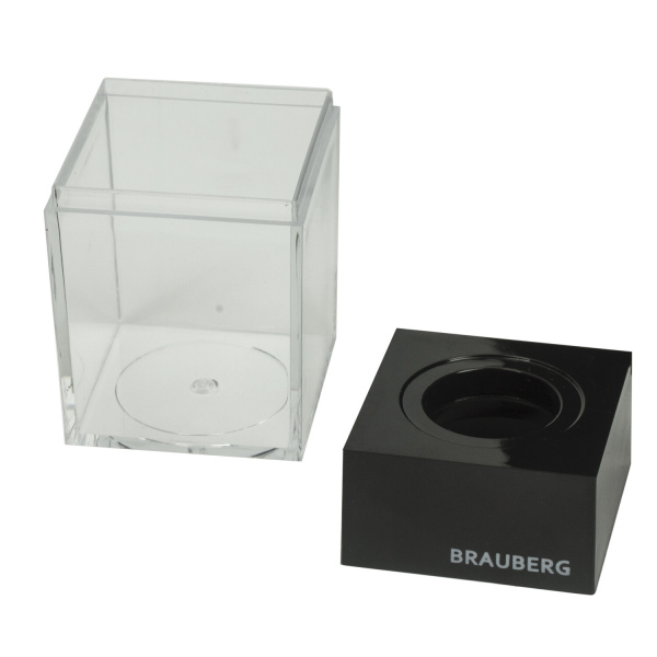 Скрепочница магнитная BRAUBERG с 30 скрепками, прозрачный корпус, 225189 - Диспенсеры для скрепок