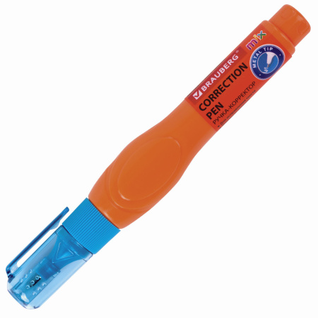 Ручка-корректор BRAUBERG MIX, 9 мл, металлический наконечник, ассорти, 229075 - Корректирующие ручки