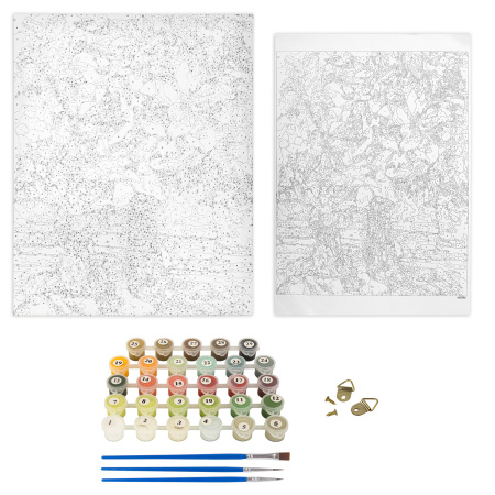 Картина по номерам 40х50 см, ОСТРОВ СОКРОВИЩ "Лилии у окна", на подрамнике, акрил, кисти, 662886 - Картины по номерам