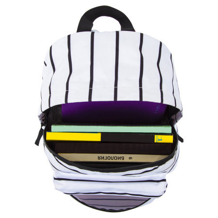 Рюкзак BRAUBERG, универсальный, сити-формат, белый в полоску, 20 литров, 41х32х14 см, 228846 - Рюкзаки городские для старшеклассников и студентов