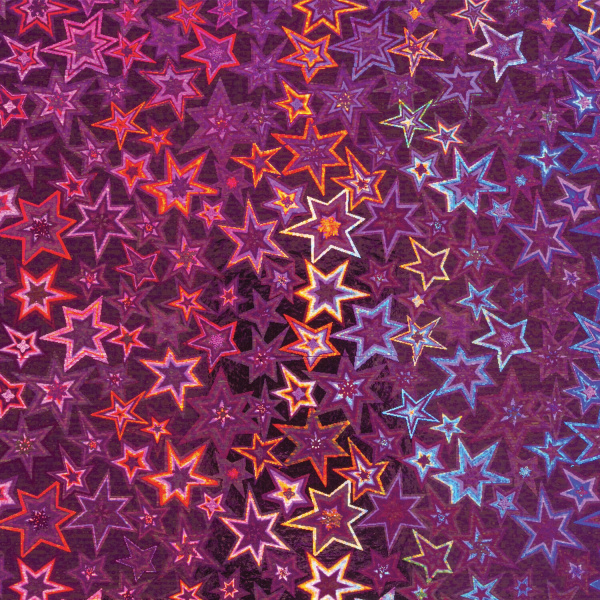 Цветная бумага, А4, ГОЛОГРАФИЧЕСКАЯ САМОКЛЕЯЩАЯСЯ, 8 листов 8 цветов, "ЗВЕЗДОЧКИ", ОСТРОВ СОКРОВИЩ, 129286 - Цветная бумага