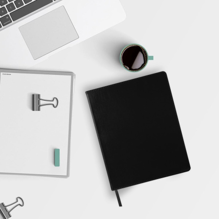 Тетрадь БОЛЬШОЙ ФОРМАТ (200x252 мм) В5, BRAUBERG "Metropolis Extra", под кожу, клетка, 80 л., черный, 111050 - Бизнес-блокноты и бизнес-тетради