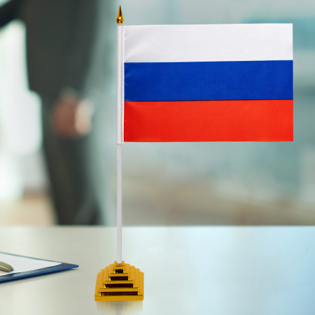 Флаг России настольный 14х21 см, без герба, BRAUBERG/STAFF, 550184, RU22 - Флаги и знамена