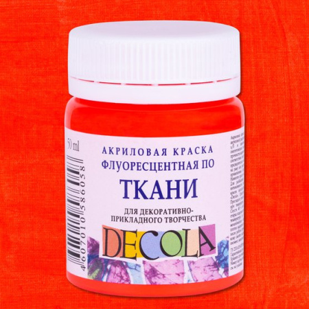 Акриловая краска флуоресцентная (неоновая) цвет №331 Красная банка 50мл Decola