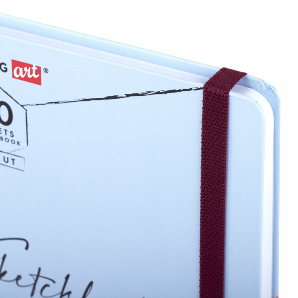 Скетчбук, белая бумага 120 г/м2 145х203 мм, 80 л., резинка, твердый, BRAUBERG ART DEBUT "Дюна", 114586 - Альбомы, скетчбуки и бумага для графики и эскизов