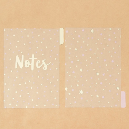 Набор ацетатных разделителей с фольгированием для планера «Розовые облака», 6 листов, размер 16*25 см - Разделители для планера