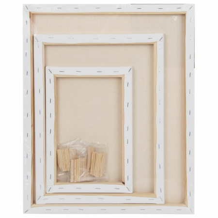 Холсты на подрамнике BRAUBERG ART CLASSIC, НАБОР 3шт, 380 г/м, 100%хлопок, среднее зерно, 191655 - Холсты