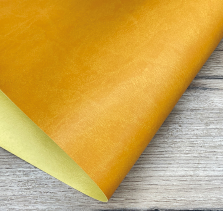 Переплетный кожзам (Италия) матовый цвет кукурузный, отрез 35*50 см