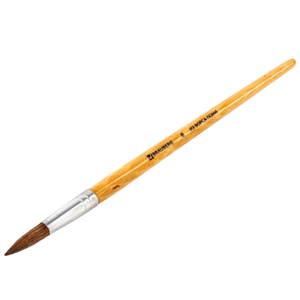 Кисть BRAUBERG, пони, круглая, № 8, 200194 - Кисти для рисования