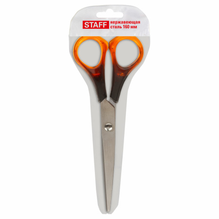 Ножницы STAFF "Basic" 160 мм, ручки под янтарь, ПВХ чехол с европодвесом, 236937 - Ножницы универсальные