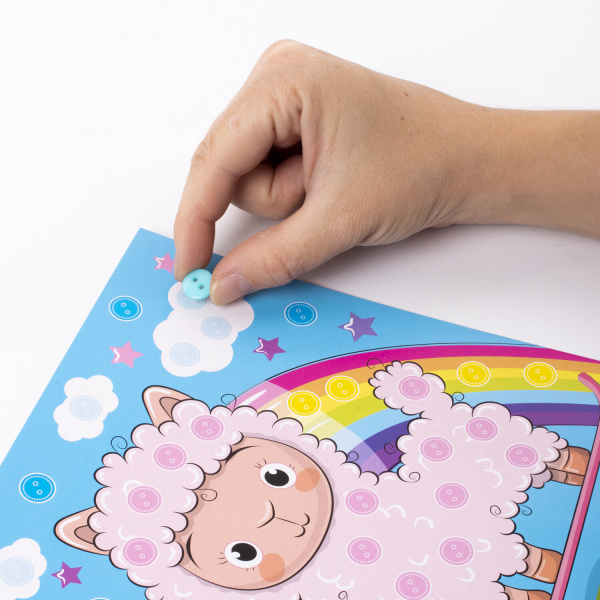 Набор для творчества "Аппликация из пуговиц", "Альпака", основа 20х15 см, ЮНЛАНДИЯ, 662395 - Создание аппликаций