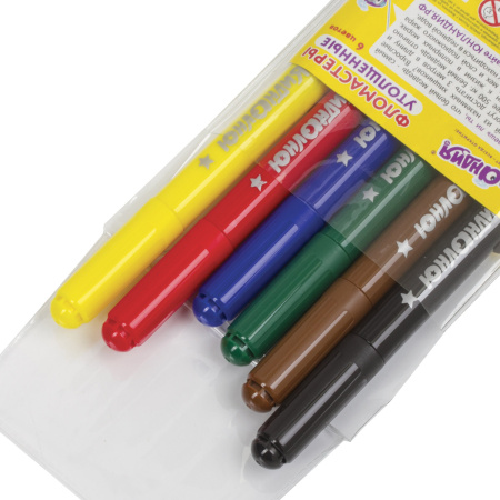 Фломастеры ЮНЛАНДИЯ 6 цветов, "ЮНЛАНДИК В АРКТИКЕ", утолщенные, ударопрочный наконечник, ПВХ, 151428 - Фломастеры классические