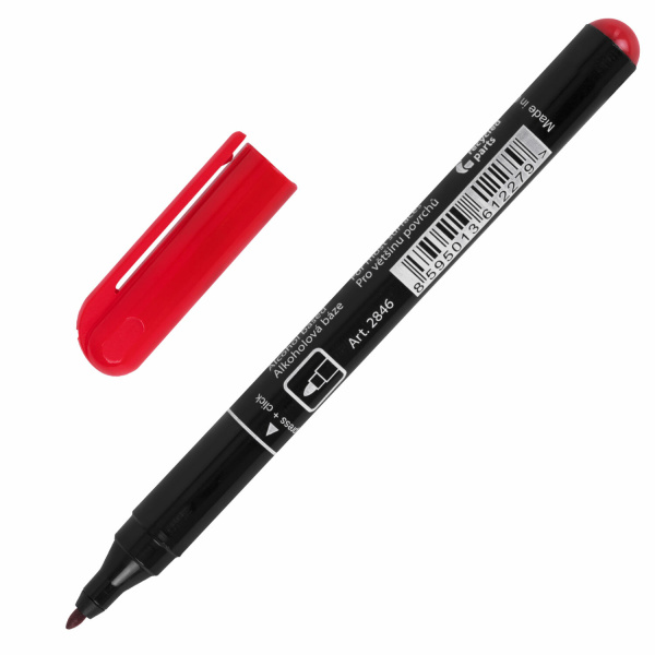 Маркер перманентный CENTROPEN 2846, КРАСНЫЙ, тонкий наконечник, 1 мм, 6 2846 9404 - Маркеры перманентные