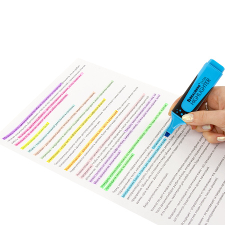 Набор текстовыделителей 12 ЦВЕТОВ на подставке, BRAUBERG "EXTRA", прорезиненный корпус, линия 1-5 мм, 151758 - Текстовыделители