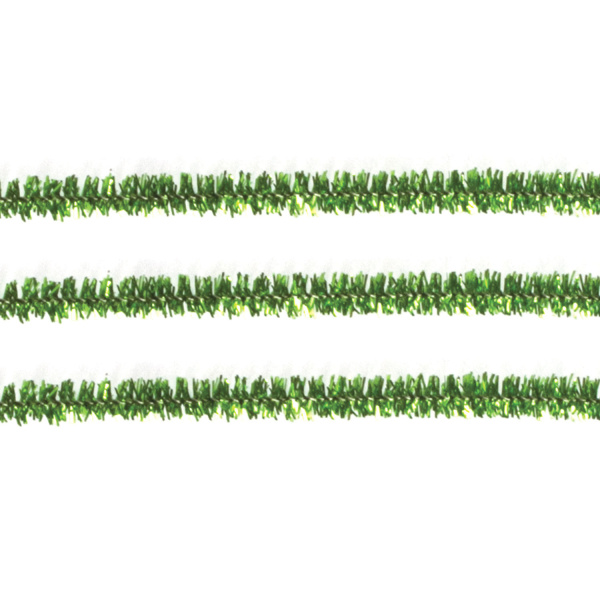 Проволока синельная для творчества "Блестящая", зеленая, 30 шт., 0,6х30 см, ОСТРОВ СОКРОВИЩ, 661542 - Проволока синельная (пушистая)