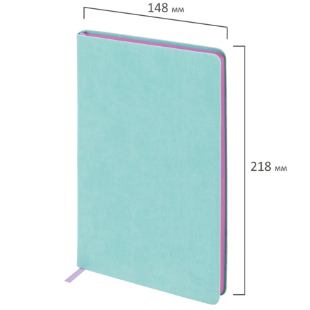 Блокнот-скетчбук А5 (148x218 мм), BRAUBERG "Metropolis Mix", под кожу, 80 л., без линовки, мятный, 113319 - Бизнес-блокноты и бизнес-тетради