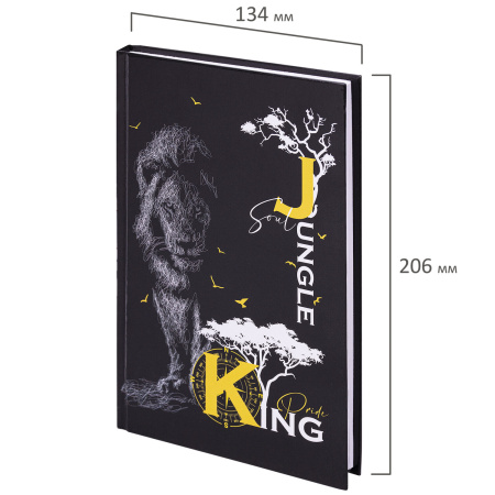 Блокнот А5 (134х206 мм), 80 л., твёрдый, клетка, STAFF, "Lion", 114412 - Блокноты в книжном переплете
