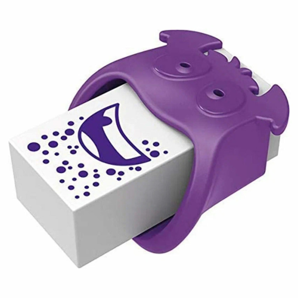 Ластик MAPED "Little Monster", 65х12,5х18 мм, пластиковый футляр в виде монстра, ассорти, блистер, 127710 - Ластики классические