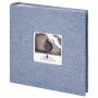 Фотоальбом BRAUBERG "Джинс" на 200 фото 10х15 см, ткань, бумажные страницы, переплет, бокс, 391173 - Фотоальбомы