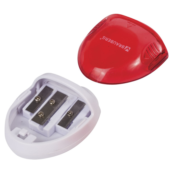 Точилка BRAUBERG "TERN" с контейнером, пластиковая, овальная, 3 отверстия, цвет ассорти, 226939 - Точилки ручные