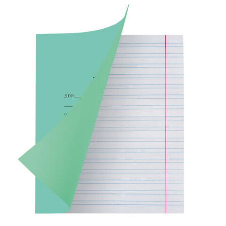 Тетрадь ЗЕЛЁНАЯ обложка 12 л., узкая линия с полями, офсет, "Маяк", 1 шт, Т5012Т2ЗЕЛ3Г - Тетради 12-24 листов