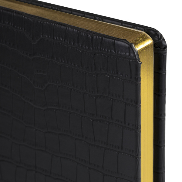 Ежедневник недатированный А5 138х213 мм BRAUBERG "Comodo" под кожу, 160 л., черный, 124974 - Ежедневники с покрытием "под кожу и ткань"