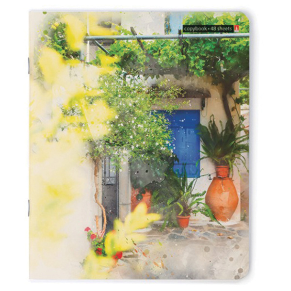 Тетрадь А5 48 л. АЛЬТ скоба, клетка, глянцевый лак, "ЕВРОПЕЙСКИЙ ДВОРИК", 1 шт, 7-48-1057 - Тетради 40-48 листов