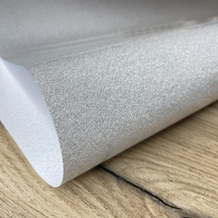 Термотрансферная пленка с блестками, цвет Серебро, размер 25*25 см (Ю.Корея)