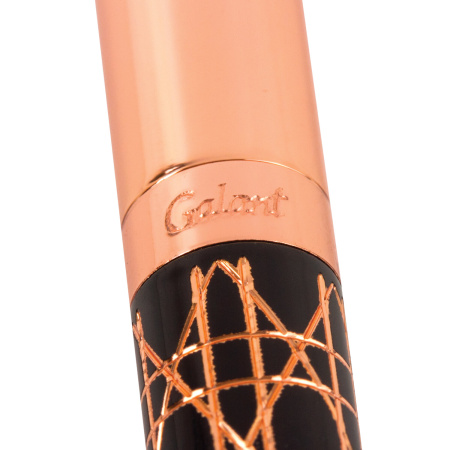 Ручка подарочная шариковая GALANT "Interlaken", корпус золотистый с черным, золотистые детали, пишущий узел 0,7 мм, синяя, 141663 - Ручки шариковые подарочные