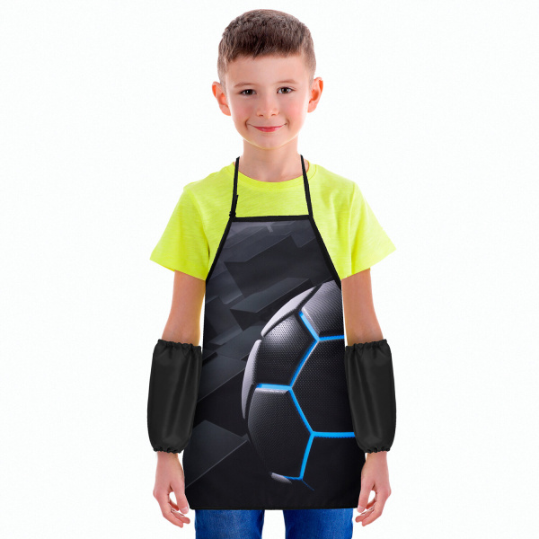 Фартук с нарукавниками для уроков труда ЮНЛАНДИЯ, 45х54 см, "Soccer ball", 271044 - Аксессуары для рисования