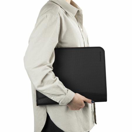 Папка на молнии пластиковая BRAUBERG, А4, 350х282х33 мм, 2 отделения, 4 кармана, бизнес-класс, черная, 225166 - Папки пластиковые с отделениями