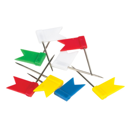 Набор ОФИСМАГ, скрепки 28 мм/60 шт., 50 мм/30 шт, гвоздики 50 шт., шарики, кубики, флажки по 20 шт., цилиндр, 226256 - Наборы канцелярских мелочей