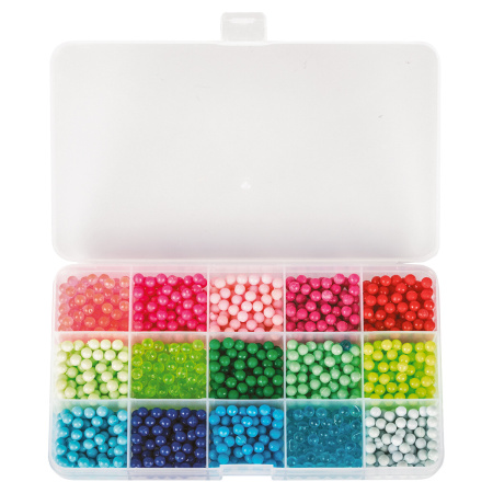 Аквамозаика, 30 цветов, 3000 бусин, в колорбоксе, ЮНЛАНДИЯ, 663780 - Аквамозайка