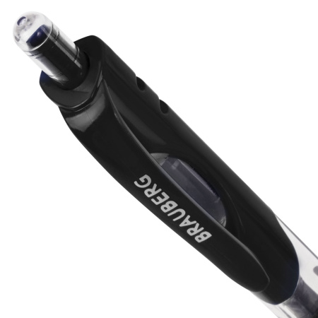 Ручка гелевая автоматическая с грипом BRAUBERG "Black Jack", ЧЕРНАЯ, трехгранная, узел 0,7 мм, линия письма 0,5 мм, 141552 - Ручки гелевые автоматические