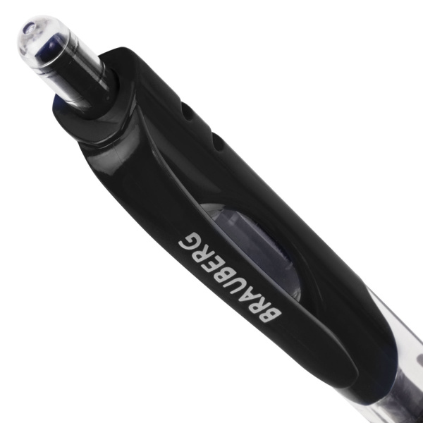 Ручка гелевая автоматическая с грипом BRAUBERG "Black Jack", ЧЕРНАЯ, трехгранная, узел 0,7 мм, линия письма 0,5 мм, 141552 - Ручки гелевые автоматические