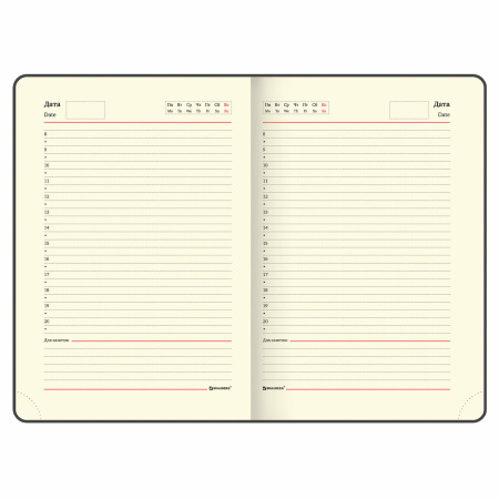 Ежедневник недатированный B6 (127х186 мм), BRAUBERG VISTA, под кожу, гибкий, срез фольга, 136 л., "Claude Monet", 112103 - Ежедневники с покрытием "под кожу и ткань"