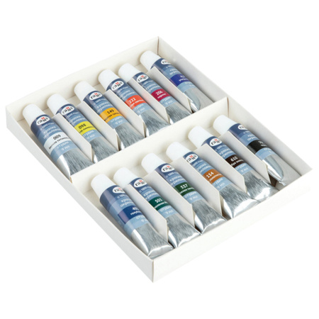 Краски акриловые художественные ГАММА "Студия", 12 цветов, туба 9 мл, картонная упаковка, 15032021 - Акриловые краски художественные в наборах